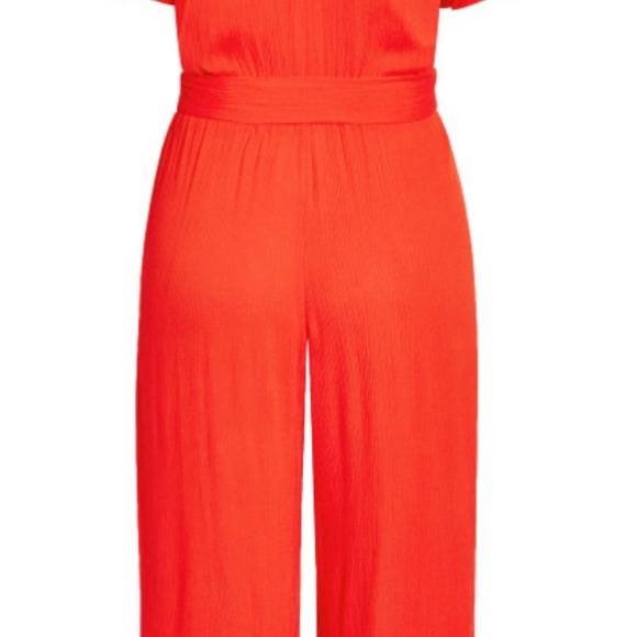 CITY CHIC Cold Shoulder Jumpsuit - color tigerlily, size L/20 - Picture 4 of 6